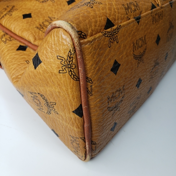 Rare Style! AUTHENTIC VINTAGE MCM MUNCHEN VISETOS COGNAC SHOULBER BAG - Picture 7 of 16